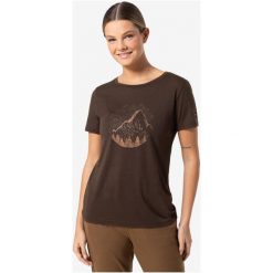 Koszulka z krótkim rękawkiem damska SUPER.NATURAL Mountain Losee Tee. Brązowe t-shirty sportowe super.natural, bez wzorów, bez ramiączek. W wyprzedaży za 212.49 zł.