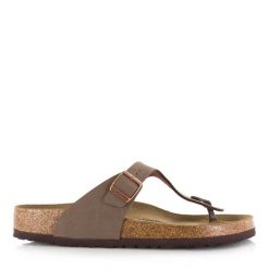 Japonki damskie Birkenstock 043751. Brązowe japonki Birkenstock, bez wzorów, z materiału. Za 639.00 zł.