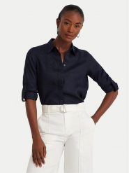 Lauren Ralph Lauren Koszula 200782777003 Granatowy Relaxed Fit. Niebieskie koszule Lauren Ralph Lauren, xs, bez wzorów, ze lnu, bez kołnierzyka, bez ramiączek. Za 429.99 zł.