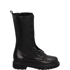 SKÓRZANE WORKERY DM120 VACCH NERO. Botki Venezia, bez wzorów, ze skóry, bez obcasa, bez zapięcia. Za 329.00 zł.