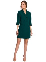 Stylove Sukienka w kolorze ciemnozielonym rozmiar: M. Zielone sukienki Stylove, na co dzień, m, bez wzorów, z tkaniny, bez kołnierzyka, bez ramiączek, mini, proste. Za 162.87 zł.