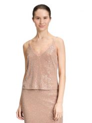 Vera Mont Top w kolorze beżowym rozmiar: 38. Brązowe topy Vera Mont, bez wzorów, z koronki, bez kołnierzyka, bez ramiączek. Za 152.99 zł.
