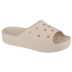 Klapki damskie Crocs Platform Slide. Szare klapki Crocs, bez wzorów, z materiału, sportowe, bez obcasa, bez zapięcia. Za 295.00 zł.