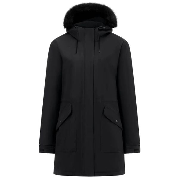 Parka dla kobiet Regatta Sophia. Czarne płaszcze Regatta, m, bez wzorów, z futra, bez kaptura. Za 401.00 zł.