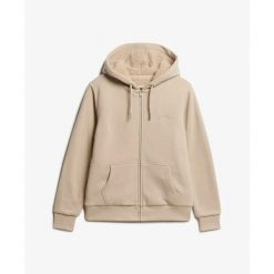 Damska bluza zapinana na zamek z kapturem z wełnianą podszewką Superdry. Szare bluzy z kapturem Superdry, xl, bez wzorów, z dresówki, z kapturem. Za 404.05 zł.