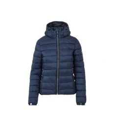 Damska kurtka z kapturem Superdry. Niebieskie kurtki Superdry, na zimę, s, z aplikacjami, z nylonu, klasyczne, z kapturem. Za 645.75 zł.