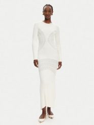 PINKO Sukienka dzianinowa Vettore Abito 104631 A2E6 Écru Slim Fit. Sukienki Pinko, l, bez wzorów, z dzianiny, bez kołnierzyka, bez ramiączek. Za 1,779.00 zł.