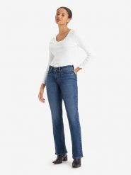 Levi's Dżinsy - Flare fit - w kolorze granatowym rozmiar: W25/L32. Niebieskie jeansy Levi's, l, z aplikacjami, klasyczne. Za 162.87 zł.