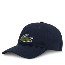 Czapka z daszkiem Lacoste. Niebieskie czapki z daszkiem Lacoste, bez wzorów. Za 199.99 zł.