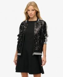 Superdry Kurtka Suikajan z Cekinami. Kurtki Superdry, bez wzorów, z elastanu, bez kaptura. Za 556.95 zł.