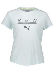 Puma Koszulka funkcyjna "Run" w kolorze błękitnym rozmiar: XS. Niebieskie t-shirty sportowe Puma, xs, bez wzorów, bez ramiączek, outdoorowe. Za 48.28 zł.