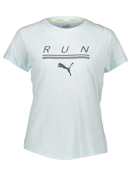 Puma Koszulka funkcyjna "Run" w kolorze błękitnym rozmiar: S. Niebieskie t-shirty sportowe Puma, s, bez wzorów, bez ramiączek, outdoorowe. Za 61.46 zł.