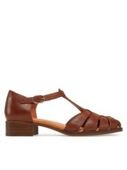 Pikolinos Sandały W7D-1835 Brązowy. Brązowe sandały Pikolinos, bez wzorów, ze skóry, bez obcasa, na słupku, bez zapięcia. Za 569.99 zł.