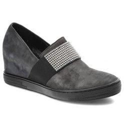 Granatowe Półbuty Marshall Skórzane Buty Na Koturnie. Niebieskie półbuty wsuwane Marshall, bez wzorów, z gumy, biznesowe, bez obcasa, na koturnie. Za 279.00 zł.