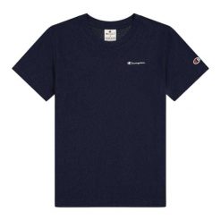 T-shirt Damski Logo. Niebieskie t-shirty Champion, bez wzorów, sportowe, bez kołnierzyka, bez ramiączek. Za 130.99 zł.