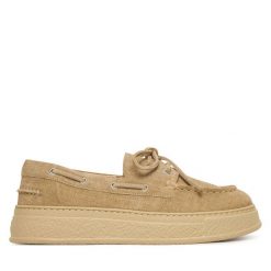 Półbuty AGL. Brązowe półbuty wsuwane AGL, bez wzorów, bez obcasa, na płaskiej podeszwie. Za 1,519.00 zł.