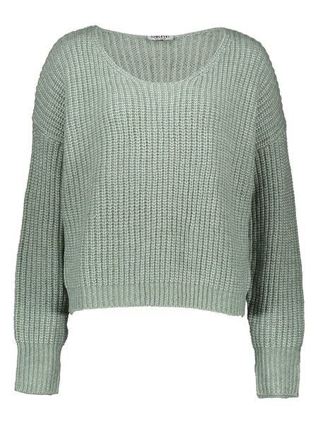 Sublevel Sweter w kolorze zielonym rozmiar: L. Zielone swetry Sublevel, l, bez wzorów, ze splotem, bez ramiączek. Za 91.56 zł.
