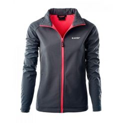 Kurtka Damska Lucari Soft Shell. Czerwone kurtki przejściowe sportowe Hi-tec, l, bez wzorów, z softshellu, bez kaptura, trekkingowe. Za 190.99 zł.