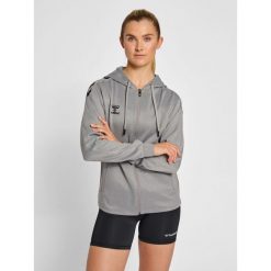 Bluza fitness damska Hummel hmlCore. Niebieskie bluzy z kapturem Hummel, na wiosnę, l, bez wzorów, z elastanu, z kapturem, na fitness i siłownię. Za 235.45 zł.