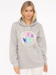 Zwillingsherz Bluza "Happiness and Love" w kolorze szarym rozmiar: S/M. Szare bluzy Zwillingsherz, m, bez wzorów, bez ramiączek, z kapturem. Za 202.50 zł.
