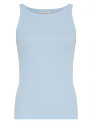 MOSS COPENHAGEN Top w kolorze błękitnym rozmiar: L/XL. Niebieskie topy Moss Copenhagen, l, bez wzorów, bez kołnierzyka, bez ramiączek. Za 98.95 zł.