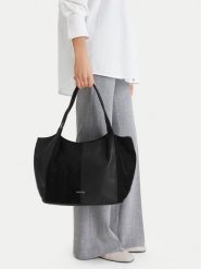 Lasocki Torebka CEO-LSK-X-001-09 Czarny. Czarne shopper bag Lasocki, bez wzorów, z materiału, bez dodatków. Za 199.99 zł.