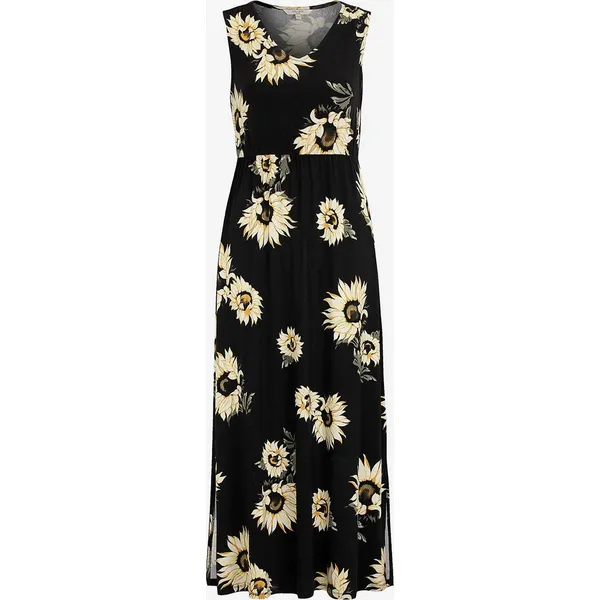 Wzorzysta sukienka maxi. Czarne sukienki Cellbes, s, bez wzorów, z dżerseju, eleganckie, bez kołnierzyka, bez ramiączek, maxi. Za 169.00 zł.