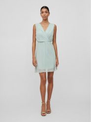 Vila Sukienka codzienna 14082972 Zielony Regular Fit. Zielone sukienki Vila, na co dzień, bez wzorów, z syntetyku, bez kołnierzyka, bez ramiączek, proste. Za 139.99 zł.