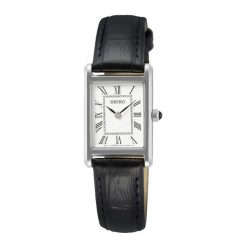 Seiko Kobiety zegarek Seiko srebrny - stal nierdzewna i skóra Zegarki damskie 1 ct Damski. Szare zegarki Seiko, srebrne. Za 938.99 zł.