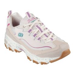 Buty Skechers D'Lites - Bold Views 149589-NMLT wielokolorowe. Buty treningowe bez wzorów, ze skóry, bez zapięcia. Za 462.92 zł.