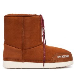 Śniegowce LOVE MOSCHINO. Brązowe śniegowce Love Moschino, bez wzorów, bez zapięcia. Za 709.99 zł.