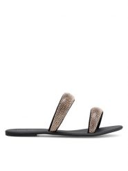 Nine West Klapki WFA2735-1 Złoty. Żółte klapki Nine West, bez wzorów, z materiału, bez obcasa, bez zapięcia. Za 149.99 zł.