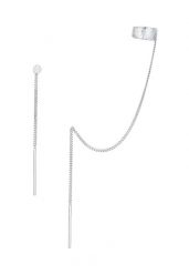 Elli Damska nausznica łańcuszek Pull Through płytka ze srebra próby 925 Sterling Silver Kolczyki 1 ct Damski. Szare kolczyki Elli, srebrne. Za 178.99 zł.