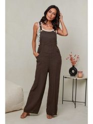 Le Monde du Lin Lniane ogrodniczki w kolorze brązowym rozmiar: 40/42. Brązowe kombinezony Le Monde du Lin, bez wzorów, ze lnu, klasyczne, bez kołnierzyka, bez ramiączek. Za 152.99 zł.