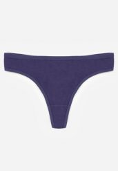 Granatowe Majtki Typu Stringi z Bawełną Asoia. Niebieskie stringi Born2be, bez wzorów, z bawełny. Za 9.99 zł.