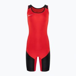 Kombinezon damski Nike Weightlifting Singlet. Czerwone kombinezony Nike, bez wzorów, sportowe, bez kołnierzyka, bez ramiączek. Za 319.99 zł.