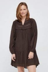 Pepe Jeans sukienka kolor brązowy mini prosta. Brązowe sukienki Pepe Jeans, na co dzień, l, bez wzorów, z jeansu, bez kołnierzyka, bez ramiączek, mini, proste. W wyprzedaży za 264.99 zł.