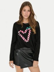 ONLY Sweter Xmas Shine 15355004 Czarny Regular Fit. Czarne swetry ONLY, m, bez wzorów, z syntetyku, bez ramiączek. Za 129.99 zł.