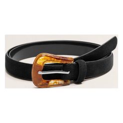 Mango - Pasek Cowboy. Czarne paski marki Mango, w paski, z materiału. Za 59.90 zł.