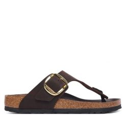 Japonki Birkenstock. Brązowe japonki Birkenstock, bez wzorów. Za 611.99 zł.