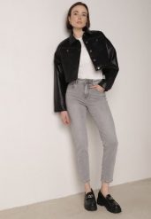 Szare Bawełniane Jeansy Regular Fit z Elastycznego Denimu Timarose. Szare jeansy Born2be, bez wzorów, z bawełny, eleganckie. Za 119.99 zł.