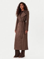 Bardot Trencz Kira Vegan Suede 57053JB4 Brązowy Regular Fit. Brązowe płaszcze Bardot, bez wzorów, z syntetyku, bez kaptura. Za 699.99 zł.