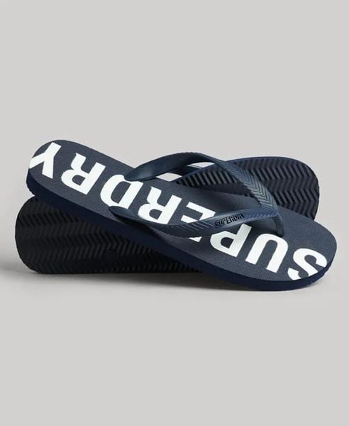 Superdry Code Core Sport Klapki gumowe – Eclipse Navy/Optic. Niebieskie klapki Superdry, bez wzorów, z gumy, sportowe, bez obcasa, bez zapięcia. Za 116.60 zł.