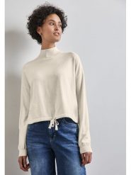 Street One Sweter w kolorze kremowym rozmiar: 34. Brązowe swetry Street One, bez wzorów, ze splotem, street, bez ramiączek. Za 93.07 zł.