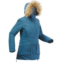 Parka turystyczna damska zimowa Quechua SH500 Ultra-Warm -20°C. Niebieskie płaszcze QUECHUA, na zimę, m, bez wzorów, z syntetyku, sportowe, bez kaptura. Za 549.99 zł.