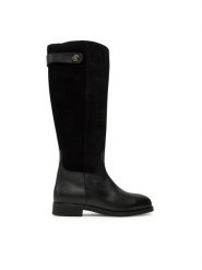 Tommy Hilfiger Kozaki Th Stud Leather Mix Long Boot FW0FW08341 Czarny. Czarne kozaki Tommy Hilfiger, bez wzorów, ze skóry, bez obcasa, na płaskiej podeszwie, bez zapięcia. Za 1,099.00 zł.