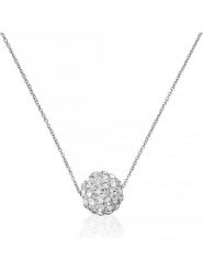 OR ÉCLAT Złoty naszyjnik "Bulle de crystal" z zawieszką - dł. 45 cm rozmiar: onesize. Szare naszyjniki Or Éclat, z materiału, z cyrkonią, złote. Za 609.95 zł.