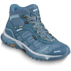 Buty turystyczne damskie MEINDL Finale Lady Mid z membraną Gore-Tex. Niebieskie buty trekkingowe MEINDL, z gore-texu, bez zapięcia. W wyprzedaży za 714.35 zł.