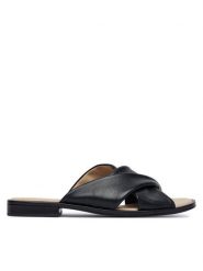Caprice Klapki 9-27101-46 Czarny. Czarne klapki Caprice, bez wzorów, ze skóry, bez obcasa, bez zapięcia. Za 218.99 zł.