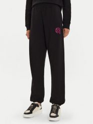 KARL LAGERFELD Spodnie dresowe 246W1012 Czarny Regular Fit. Czarne spodnie dresowe KARL LAGERFELD, bez wzorów, z bawełny. Za 459.99 zł.